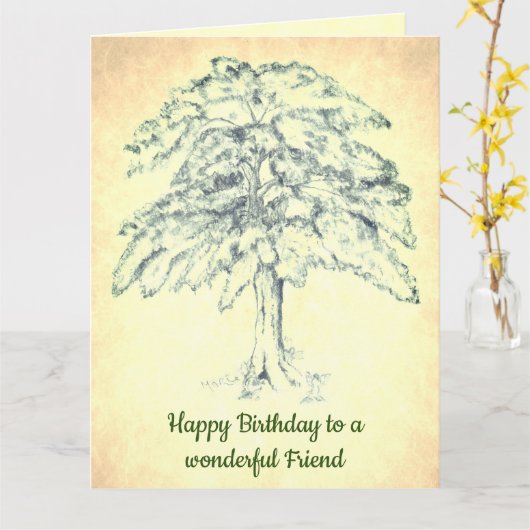 Happy Birthday Friend Karte (Gelbe Blume)