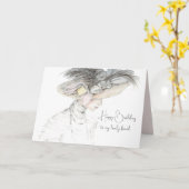 Happy Birthday Friend Viktorianische Frau Hat Cust Karte (Gelbe Blume)