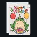 Happy Birthday Friends Family Funny Frog Einladung<br><div class="desc">Happy Birthday Friends Family Funny Frog</div>