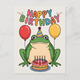 Happy Birthday Friends Family Funny Frog Postkarte