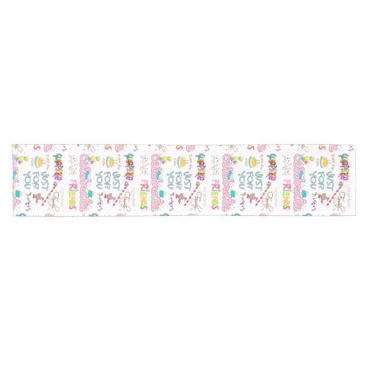 Happy Birthday Friends Family Kurz Table Runner Kurzer Tischläufer (Horizontal)