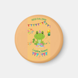 Happy Birthday Frog Banners Ballon Feuerwerk Magnet