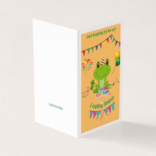Happy Birthday Frog Banners Balloon Firework Karte (Vorderseite)