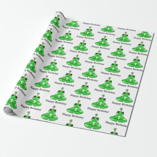 Happy Birthday Frog Geschenkpapier (Ungerollt)