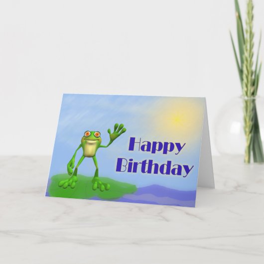Happy Birthday Frog Karte (Vorderseite)
