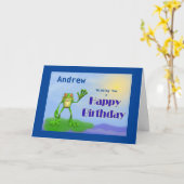 Happy Birthday Frog Karte (Gelbe Blume)
