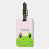 Happy Birthday Frog Niedlich Pink Gepäckanhänger (Vorderseite vertikal)