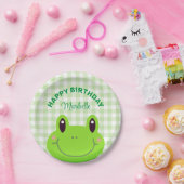 Happy Birthday Frog Niedlich Pink Pappteller (Party)