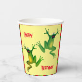 Happy Birthday Frog Paper Cups Pappbecher (Vorderseite)