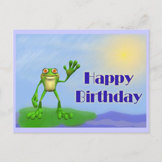 Happy Birthday Frog Postkarte (Vorderseite)