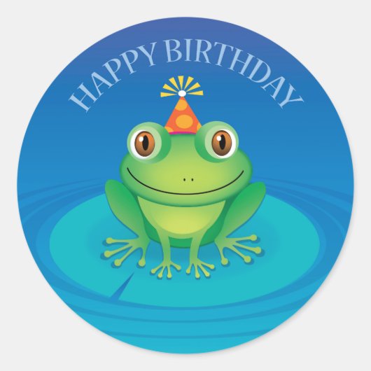 Happy Birthday Frog Sticker (Vorderseite)