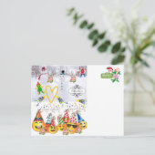 Happy Birthday Frohe Weihnachten Postkarten (Stehend Vorderseite)