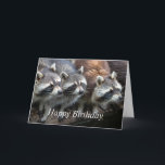 Happy Birthday from all us Animals Karte<br><div class="desc">Happy Birthday from all us animals.   Raccoons from the whole Group,  Family or Friends Cute Animal</div>