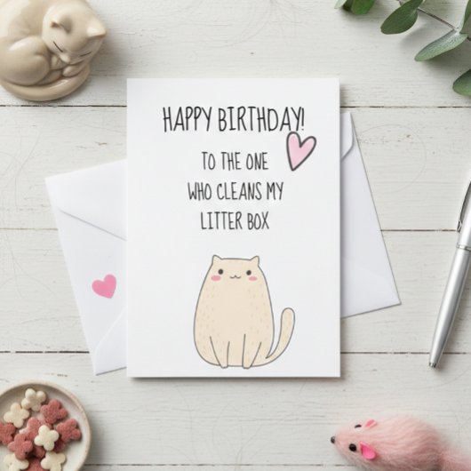 Happy Birthday From Cat Funny Niedlicher Spaß Karte