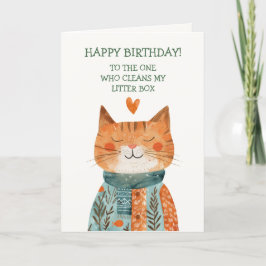 Happy Birthday From Cat Funny Whimsical Cat Mama Feiertagskarte