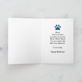 Happy Birthday from Dog - Funny Dog Vater Karte (Innenseite)