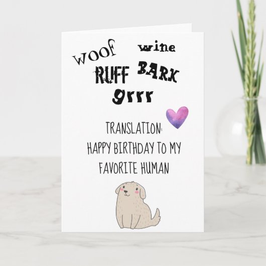 Happy Birthday From Dog Niedlich Funny Card Karte (Vorderseite)