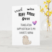 Happy Birthday From Dog Niedlich Funny Card Karte (Gelbe Blume)