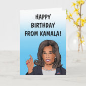 Happy Birthday from Kamala Harris Card Karte (Gelbe Blume)