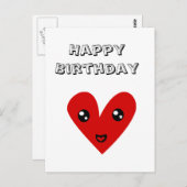 Happy Birthday from my Happy Heart Postkarte (Vorne/Hinten)