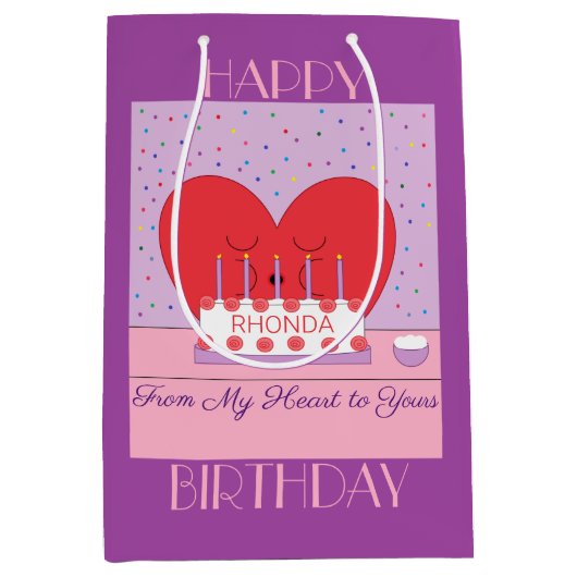 Happy Birthday, From My Heart to Yours: Lavender, Mittlere Geschenktüte (Vorderseite)
