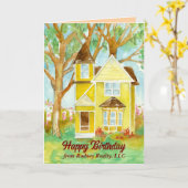 Happy Birthday From Real Anwesen Agent House Karte (Gelbe Blume)