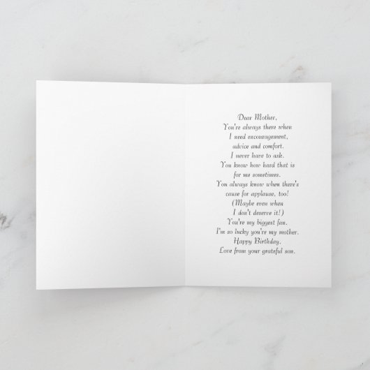 Happy Birthday From Son Peonies Card Karte (Innenseite)