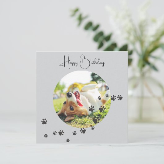 Happy Birthday from Your Furry Friend 2 Photos   Karte (Stehend Vorderseite)