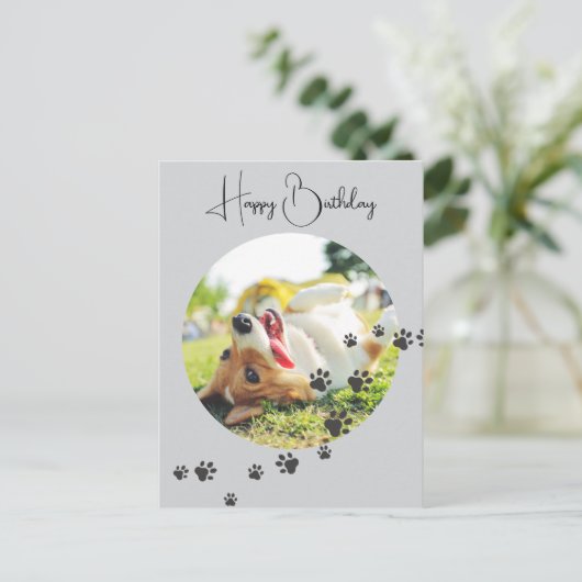 Happy Birthday from Your Furry Friend 2 Photos Postkarte (Stehend Vorderseite)
