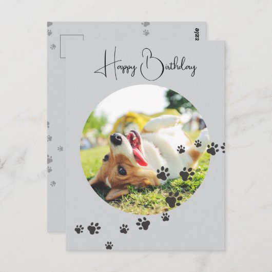 Happy Birthday from Your Furry Friend 2 Photos   Postkarte (Vorne/Hinten)