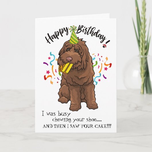 Happy Birthday from Your Labradoodle Buddy Karte (Vorderseite)