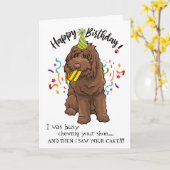 Happy Birthday from Your Labradoodle Buddy Karte (Gelbe Blume)