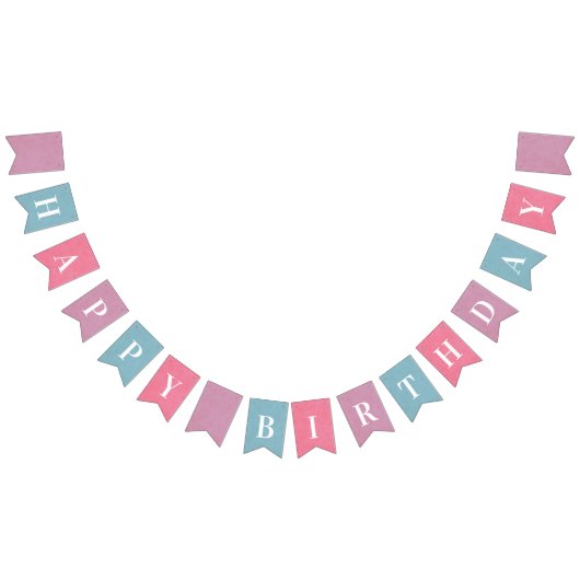 Happy Birthday Frühlingsfarben Custom Bunting Flag Wimpelkette (Alle)