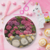 Happy Birthday Fuchsia Hydrangea Pappteller (Party)
