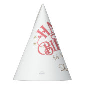 Happy Birthday Fügen Sie Ihren Namen und Datum hin Partyhütchen (Links)