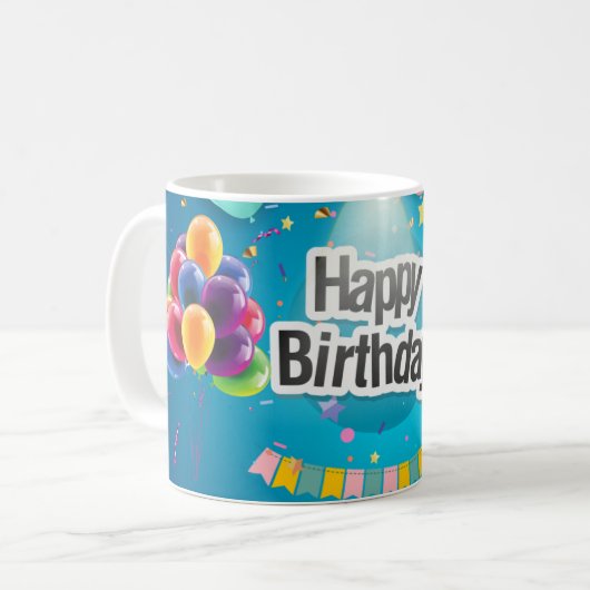 Happy Birthday Fun 50. Meilenstein Kaffeetasse (Vorderseite Links)