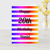 Happy Birthday Fun Bold farbenfrohe Streifen indiv Karte (Gelbe Blume)