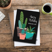 Happy Birthday Fun Cactus Pflanze Personalisiert C Karte