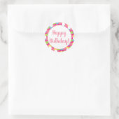 Happy Birthday Fun Colorful Runder Aufkleber (Tasche)