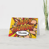 HAPPY BIRTHDAY Fun Cool Comic Book Karte (Vorderseite)