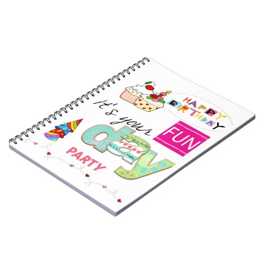 Happy Birthday FUN Cupcake Family Notebook Notizblock (Linke Seite)