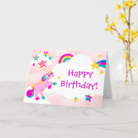 Happy Birthday Fun Einhorn und Regenbogen Rosa Des