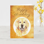 Happy Birthday Fun fröhlich Golden Retriever Karte (Gelbe Blume)