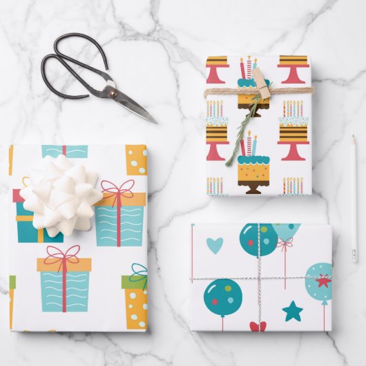 Happy Birthday Fun Geschenkpapier Set (Vorderseite)