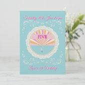 Happy Birthday Fun Invitation Card, Blue RSVP Einladung (Stehend Vorderseite)