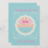 Happy Birthday Fun Invitation Card, Blue RSVP Einladung (Vorne/Hinten)