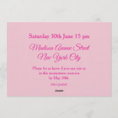 Happy Birthday Fun Invitation Card, Pink RSVP Einladung (Rückseite)