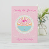 Happy Birthday Fun Invitation Card, Pink RSVP Einladung (Stehend Vorderseite)