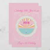 Happy Birthday Fun Invitation Card, Pink RSVP Einladung (Vorne/Hinten)