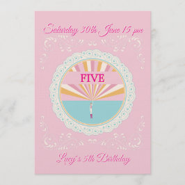 Happy Birthday Fun Invitation Card, Pink RSVP Einladung